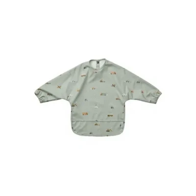 Afbeelding van Liewood Merle slabbetje met mouwen Vehicles/dove blue mix