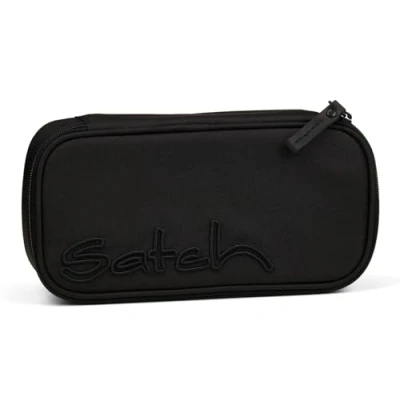 Afbeelding van satch Extra grote hardcase etui met scheidingswand, vak ritssluiting, driehoekige penhouder, venster voor Scandinavisch schema, zwart