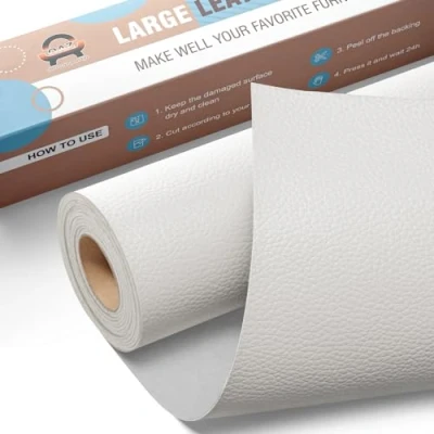 Afbeelding van lederen patches, zelfklevende patches voor meubels, banken, autostoelen, hoofdsteunen, tassen, wit