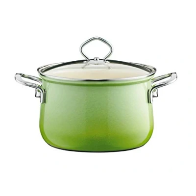 Afbeelding van Riess, Novelle Smart 0659 036 kookpan met glazen deksel en geëmailleerd deksel, diameter 24 cm, hoogte 22,5 inhoud 6 liter