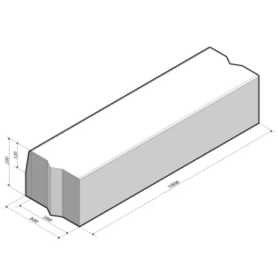 Afbeelding van Betonband 28/30x23 grijs komo