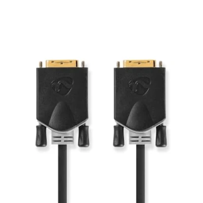 Image de Nedis Câble DVI D (M) pour 3 m moulé, rond, vis moletées, support 2560 x 1600 (WQXGA) anthracite
