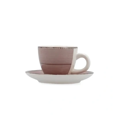 Afbeelding van Quid Vita Morning Set van 6 kopjes met schoteltje, keramiek, 9 cl, roze