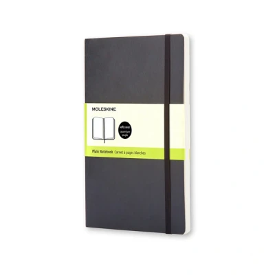 Image de Carnet blanc Grand format Couverture souple noire