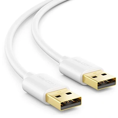 Afbeelding van deleyCON 2 m datakabel USB 2.0 High Speed A stekker naar snelle en veilige gegevensoverdracht, aansluiting, stabiel goed passend, achterwaarts compatibel met wit