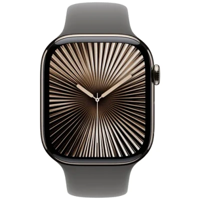 Image de Apple Watch S10 GPs + Cellular 46 Mm Boîtier Titanium Natural Bracelet Stone Grey Sport S/m (mwya3qf/a)