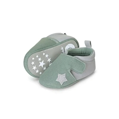 Afbeelding van Sterntaler kruipschoenen voor baby&#039;s, uniseks, met rubberen zool, groen, 17/18, 17/18 EU, Groen