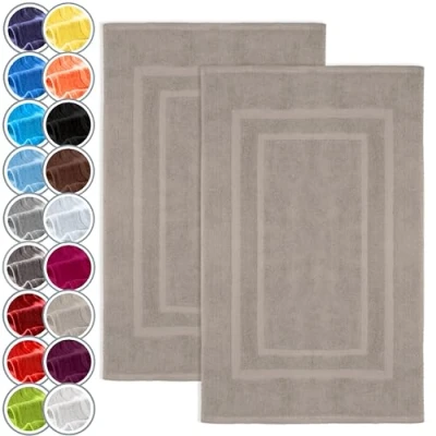 Afbeelding van Set van 2 badmatten Premium kwaliteit 100% katoen 50 x 80 cm Kleur: zand en beige