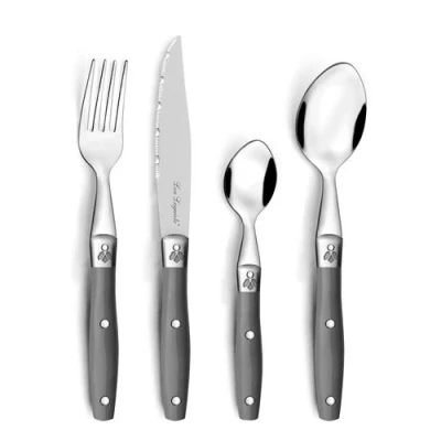 Image de Lou Laguiole Ensemble de couverts 24 pcs Comptoir Gris