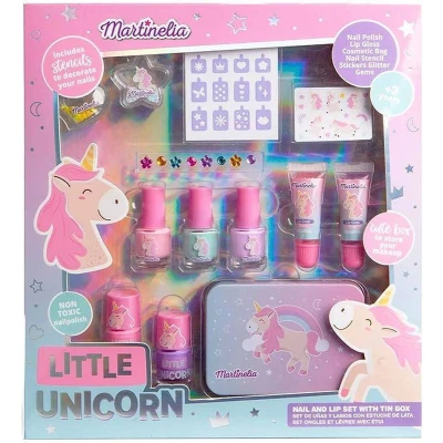 Afbeelding van Martinelia LITTLE UNICORN Nagel en lippen set Tin box