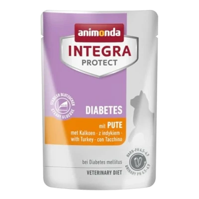 Afbeelding van 24x 85g animonda Integra Protect Adult Diabetes Kalkoen natvoer voor katten