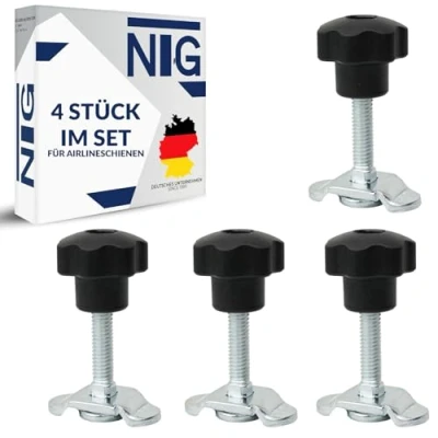 Afbeelding van 4 stuks Airline rail enkele schroefverbindingen met stergreep M8 x 45 500 daN
