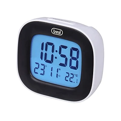 Afbeelding van Trevi SLD 3875 Digitale klok met lcd display, wekker, thermometer, kalender en snooze functie, wit