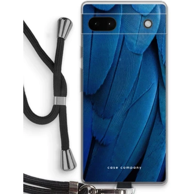 Afbeelding van Case Company® hoesje met Koord geschikt voor Google Pixel 6a Pauw Telefoonhoesje Zwart Bescherming aan alle Kanten en Over de Schermrand