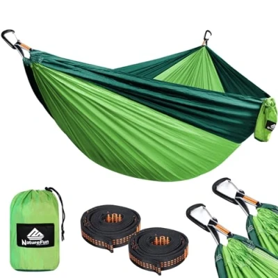 Afbeelding van Hangmat ophangset buiten, reizen, trekking &amp; kamperen, reishangmat, tuin, strand