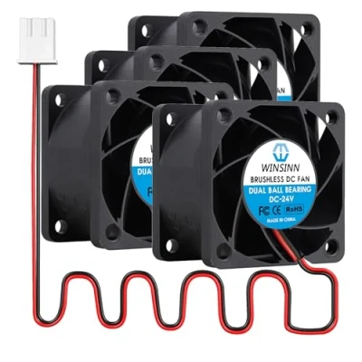 Afbeelding van WINSINN DC 4028 Ventilator, 24 V, dubbele kogellagers, borstelloze koeling, 40 x 28 mm, 2 polig, 4 stuks