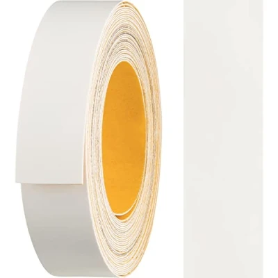 Afbeelding van haggiy Melamine kantenband 18 mm x 5 m Stevige bevestiging zonder strijken dankzij acryllijm Tape voor randen Fineer planken / houten panelen Wit