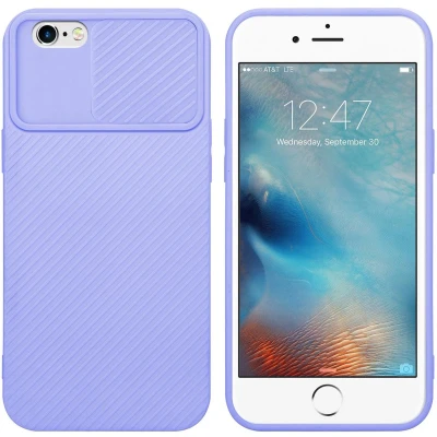 Afbeelding van Cadorabo Hoesje geschikt voor Apple iPhone 6 / 6S in Bonbon Paars Beschermhoes van flexibel TPU silicone Case Cover en met camerabescherming