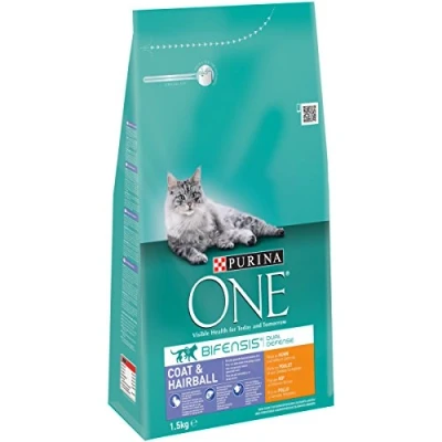 Afbeelding van PURINA ONE Coat &amp; Hairball voor katten 6x 1.5kg