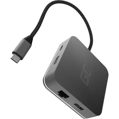 Afbeelding van GREEN CELL Docking Station HUB USB 6in1 (USB 3.0 HDMI Ethernet C) voor Apple MacBook, Dell XPS, Asus ZenBook