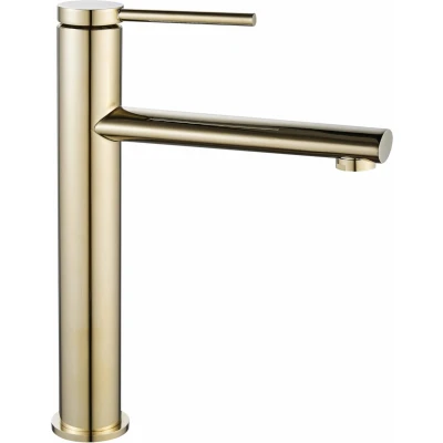 Afbeelding van REA Oval Wastafelkraan/ Mengkraan Opbouw Hoog Model Glans Goud