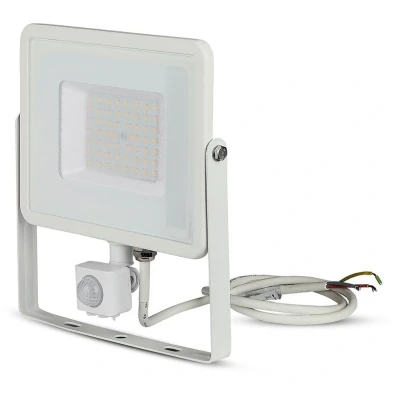 Afbeelding van VT 50 S 50W SMD PIR SENSOR FLOODLIGHT WITH SAMSUNG CHIP COLORCODE:3000K WHITE BODY GLASS