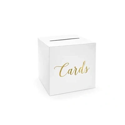 Afbeelding van Partydeco Enveloppendoos Cards Gold
