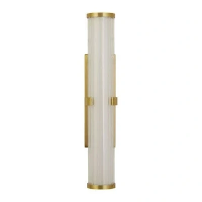 Afbeelding van Clamp LED wandlamp, goud/wit staal, glas, IP44