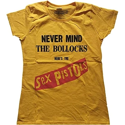 Afbeelding van Sex Pistols Never Mind The Bollocks Original Album Dames T shirt L Geel