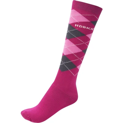Afbeelding van Horka Sokken Riding Check Fuchsia S