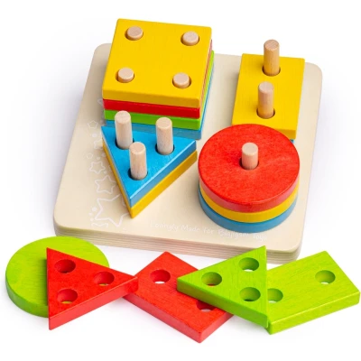 Afbeelding van Bigjigs First FOUR Shape Sorter Houten speelgoed voor kinderen, Maat: One Size, Multicoloured