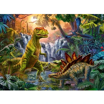Image de Puzzle 100 pièces XXL Ravensburger L&#039;oasis des dinosaures