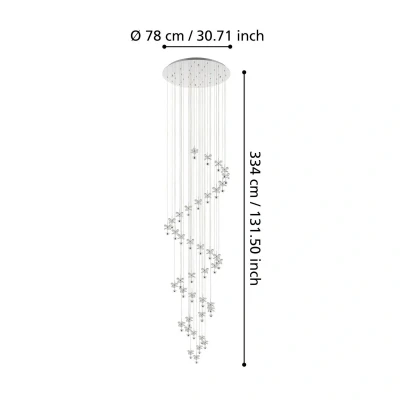 Afbeelding van Eglo Pianopoli 1 Hanglamp Chroom 39545
