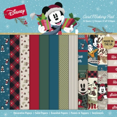 Afbeelding van Mickey and Minnie Mouse Christmas Card Making 8x8 Pad
