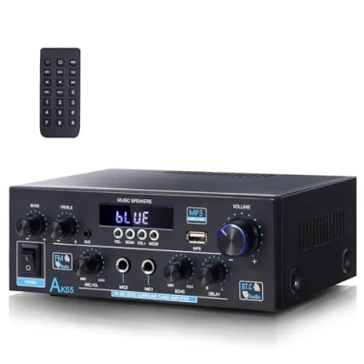 Afbeelding van AK55 Bluetooth 5.0 stereo hifi versterker 2 kanalen 70 W x ontvanger digitale met USB, SD, RCA voor thuis of in de auto
