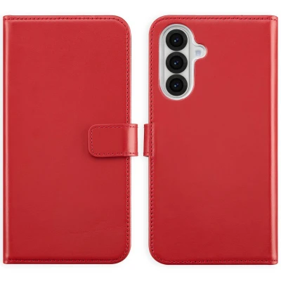 Afbeelding van Selencia Hoesje Geschikt voor Samsung Galaxy A56 Met Pasjeshouder Echt Lederen Bookcase Rood