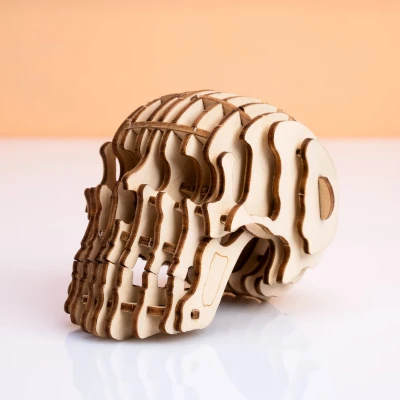 Afbeelding van 3D Puzzel Van Hout Schedel