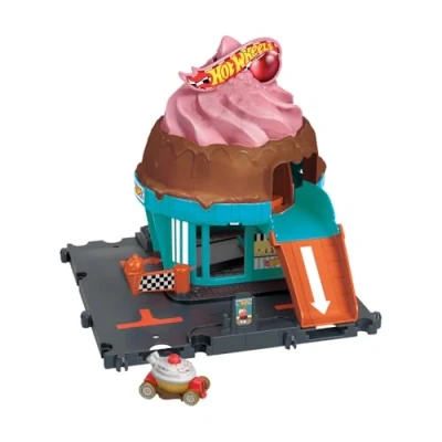 Afbeelding van Hot Wheels City Centrum Speelset Ice Crream Swirl Baandeel Uitbreiding