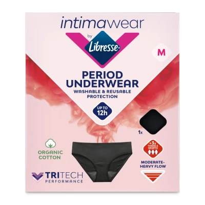 Afbeelding van Libresse Menstruatie Ondergoed Wasbaar zwart biologisch katoen Medium