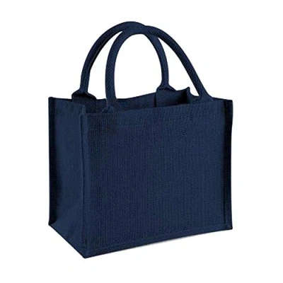 Afbeelding van Jute Mini Gift Bag (Donker Blauw)