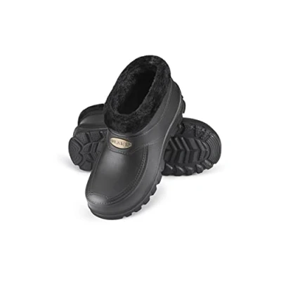 Afbeelding van ESTRO Tuinlaarzen voor dames tuinklomp heren gevoerde klomp tuinschoenen tuin A16 (44, zwart), zwart.
