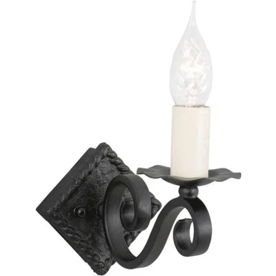 Afbeelding van Landelijke Wandlamp Steady Lighting Metaal Landelijk E14 L: 17cm Voor Binnen Woonkamer Eetkamer Zwart