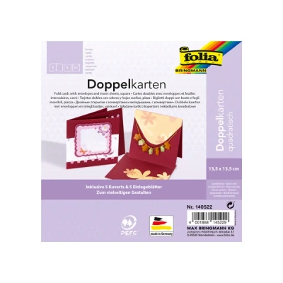 Image de Folia cartes de voeux 13,5 x cm bordeaux (5 pièces)