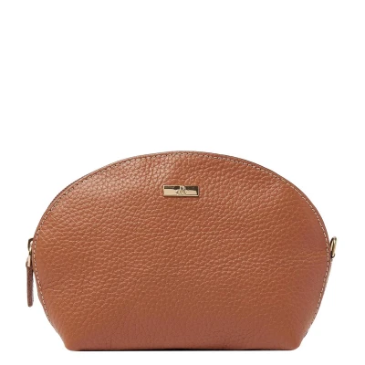 Afbeelding van make up tasje met spiegel etui klein Spiegeltasje dames leer van dR Amsterdam Veilig opbergen je en ruimte voor 3 creditcards Mint 110630 Mocha