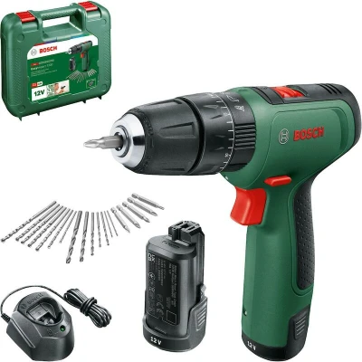 Afbeelding van Bosch Home and Garden EasyImpact 1200 Accu klopboormachine 2 snelheden Incl. accus, accessoires, koffer