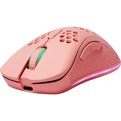 Afbeelding van DELTACO Gaming PM80 muis Radiografisch Optisch Pink 7 Toetsen 4800 dpi Verlicht, Oplaadbaar