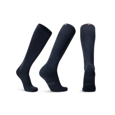 Afbeelding van DANISH ENDURANCE Compressiesokken van biologisch katoen, 14 18 Mmhg, optimale bloedcirculatie, heren en dames, 1 of 3 paar, Navy Blauw