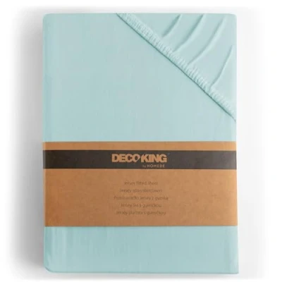 Image de DecoKing Drap Housse 200x200 200x220 cm 100% Coton Peigné Jersey Doux 200x200cm 200x220cm Bleu Clair Amber
