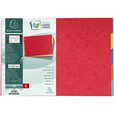 Image de Intercalaires A3 5 positions Carte lustrée 400g Exacompta