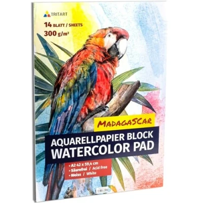 Afbeelding van Tritart Aquarelpapier A2 14 vellen 300g/m2 Wit Zuurvrij Schilderen en Schetsen
